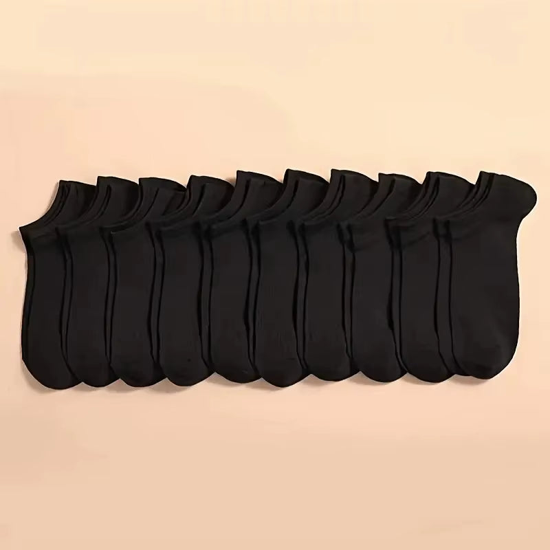 5/10/20/30 Pairs Women/Men Boat Socks Invisible Low Cut Silicone Summer No-Show Ankle Socks Solid Color Casual Breathable